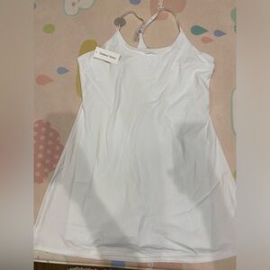 NWT Outdoor Voices The Exercise Dress, White. Built in shorts with pockets